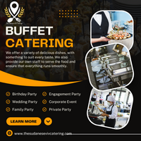 Black and Orange Modern Buffet Catering Promotion Instagram Post